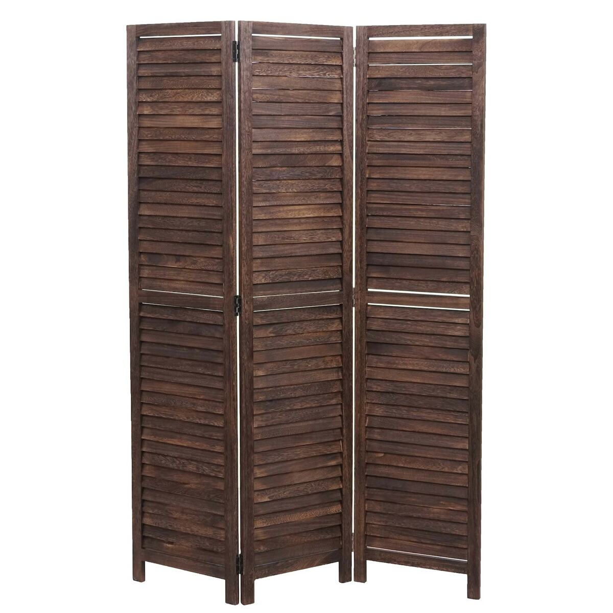 Bild 1 von Paravent MCW-C30, Raumteiler Trennwand Sichtschutz, Shabby-Look Vintage, 170x120cm ~ braun