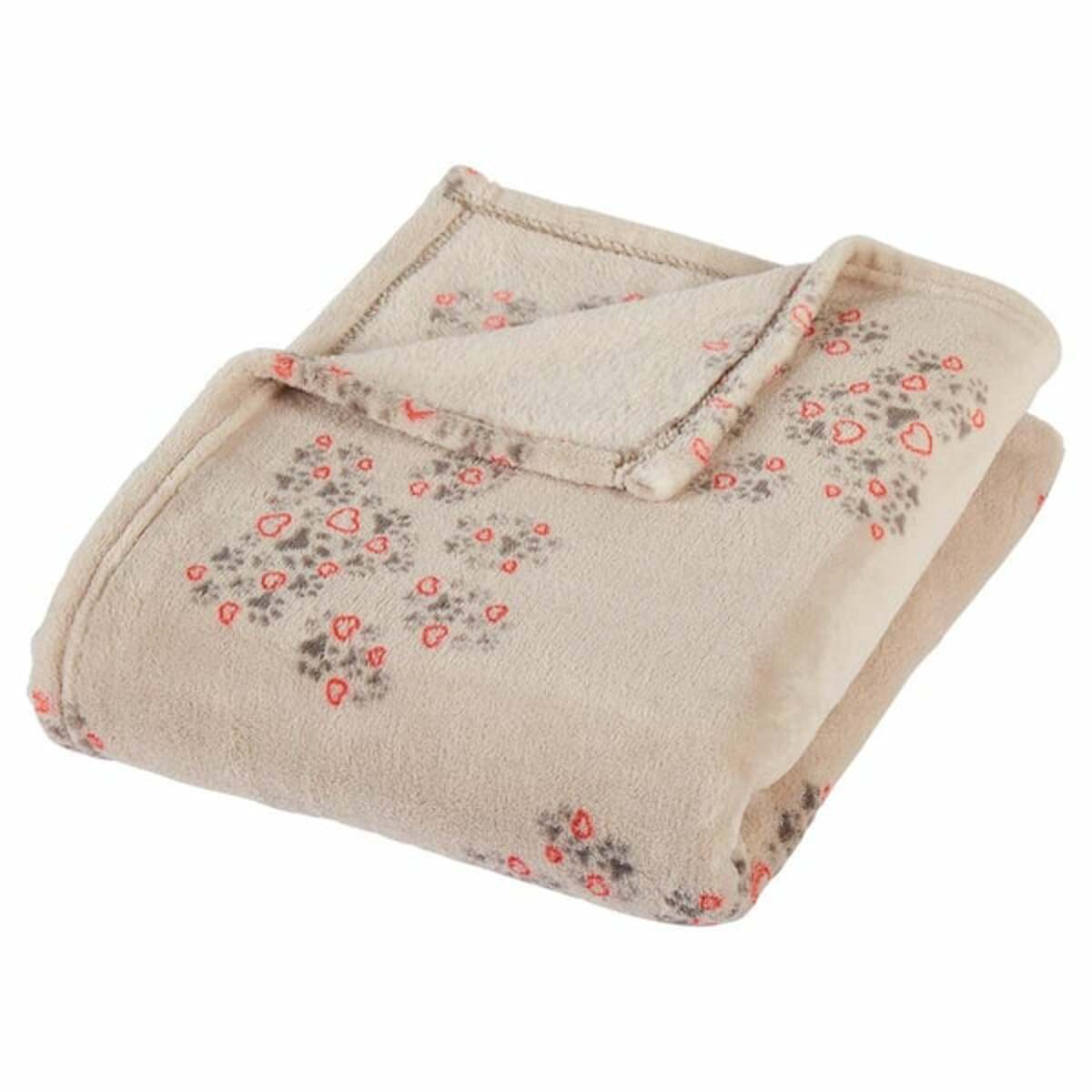 Bild 1 von ZooRoyal Kuscheldecke Tierliebe 125x150cm grau Pfote klein & Herz