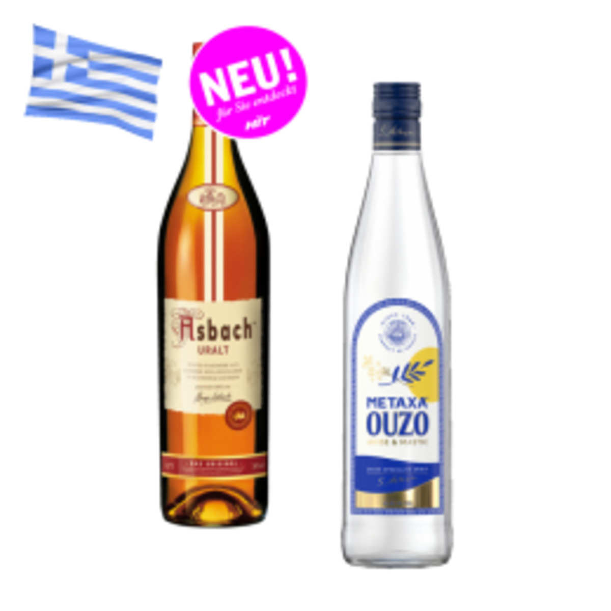 Bild 1 von Metaxa Ouzo, 5 Sterne, Greek Orange oder Asbach Uralt