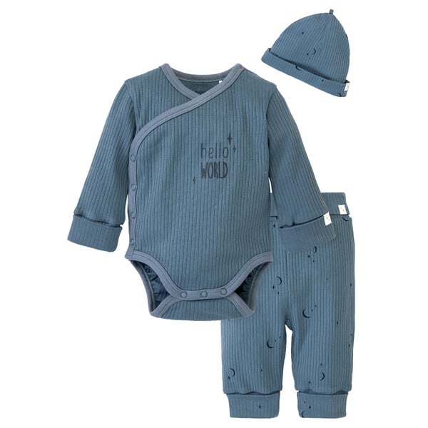 Bild 1 von Newborn Wickelbody, Leggings und Mütze