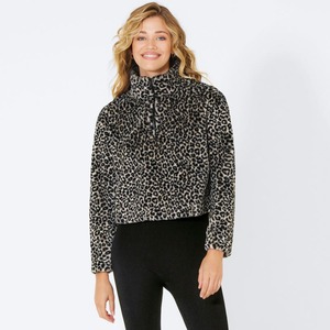 Damen-Sweatshirt mit Jacquard-Leopardenmuster