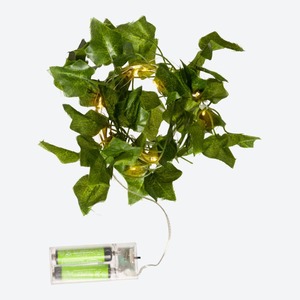 LED-Lichterkette mit Efeu-Blättern, ca. 180cm