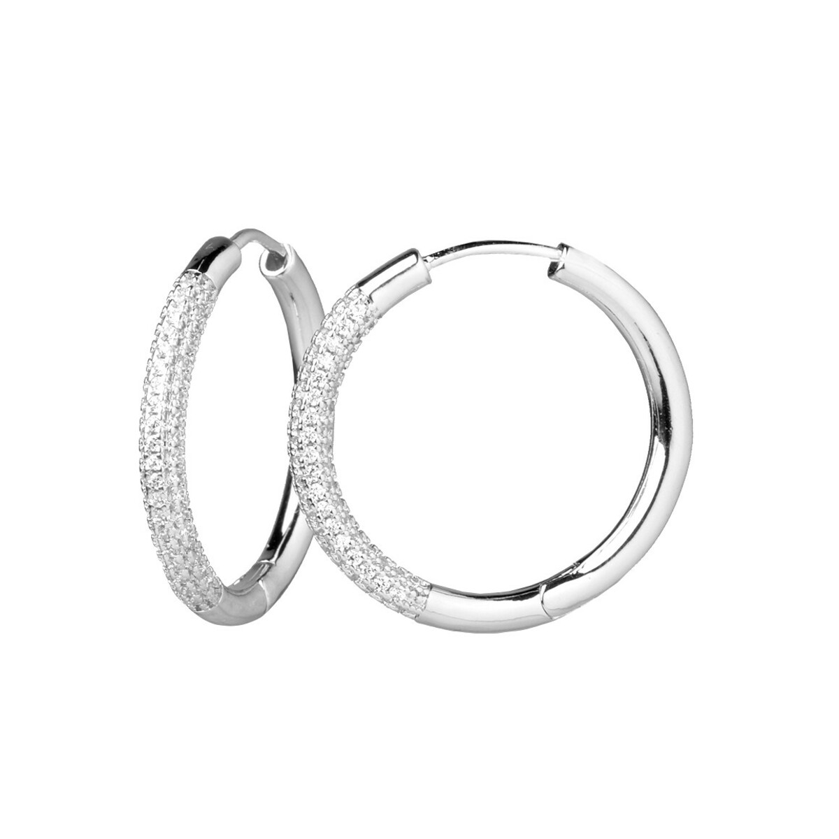 Pandora Paar Creolen für Charms Silber 40 mm, Optik: glänzend