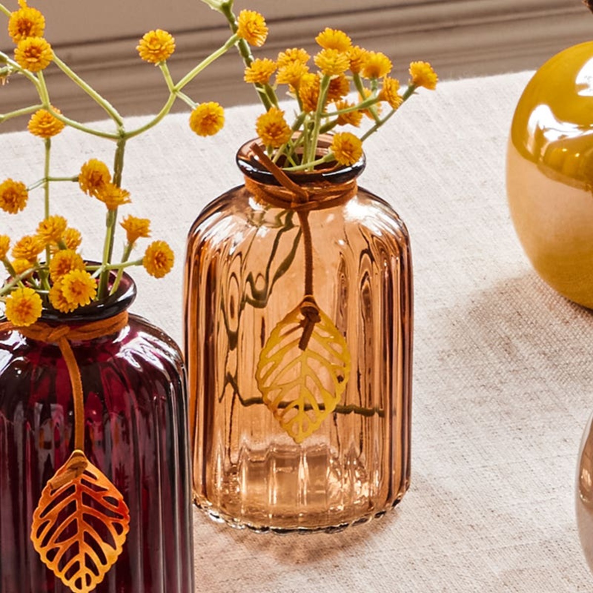 Bild 1 von Glasvase mit Deko-Blatt, ca. 7x11cm
