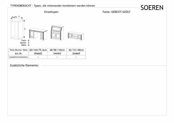 Bild 3 von Home affaire Schreibtisch Soeren, aus massiver Kiefer, mit Tastaturauszug