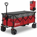 Bild 1 von Sekey Bollerwagen Extralanger Handwagen Gartenwagen Transportkarre bis zu 150KG, Breite Reifen, Ultrakompakte Faltgröße 54*34*24cm, mit Bremsen