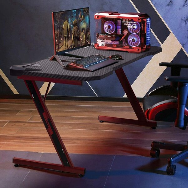 Bild 4 von HOMALL Gamingtisch Gaming Tisch 110 x 60 cm, Z-Frame Gaming Schreibtisch