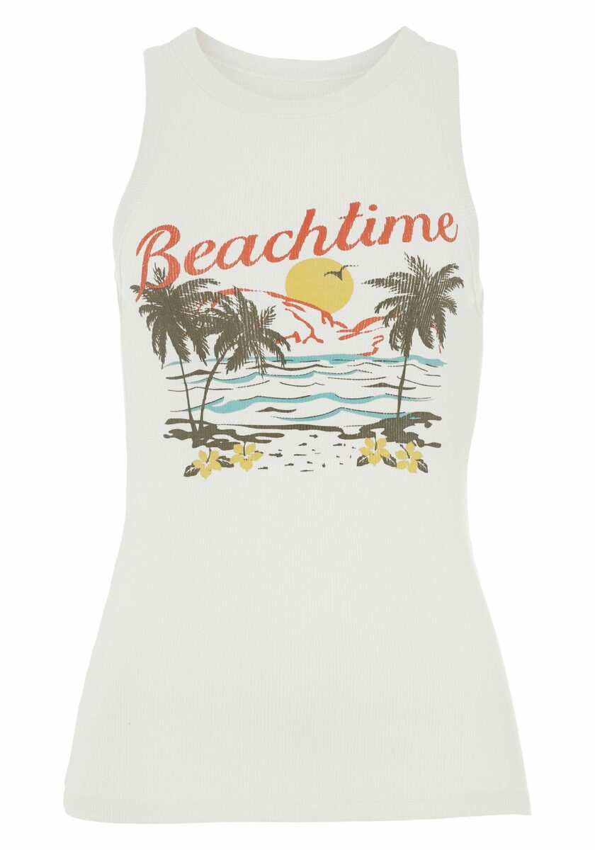 Bild 2 von Beachtime Tanktop (Packung, 2-tlg) mit tropischem Druck