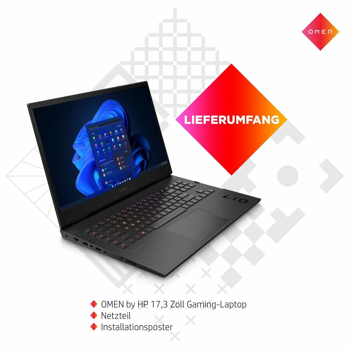 Bild 4 von HP Omen 17-cm2076ng Gaming-Notebook (43,9 cm/17,3 Zoll, Intel Core i7 13700HX, GeForce RTX 4070, 1000 GB SSD)