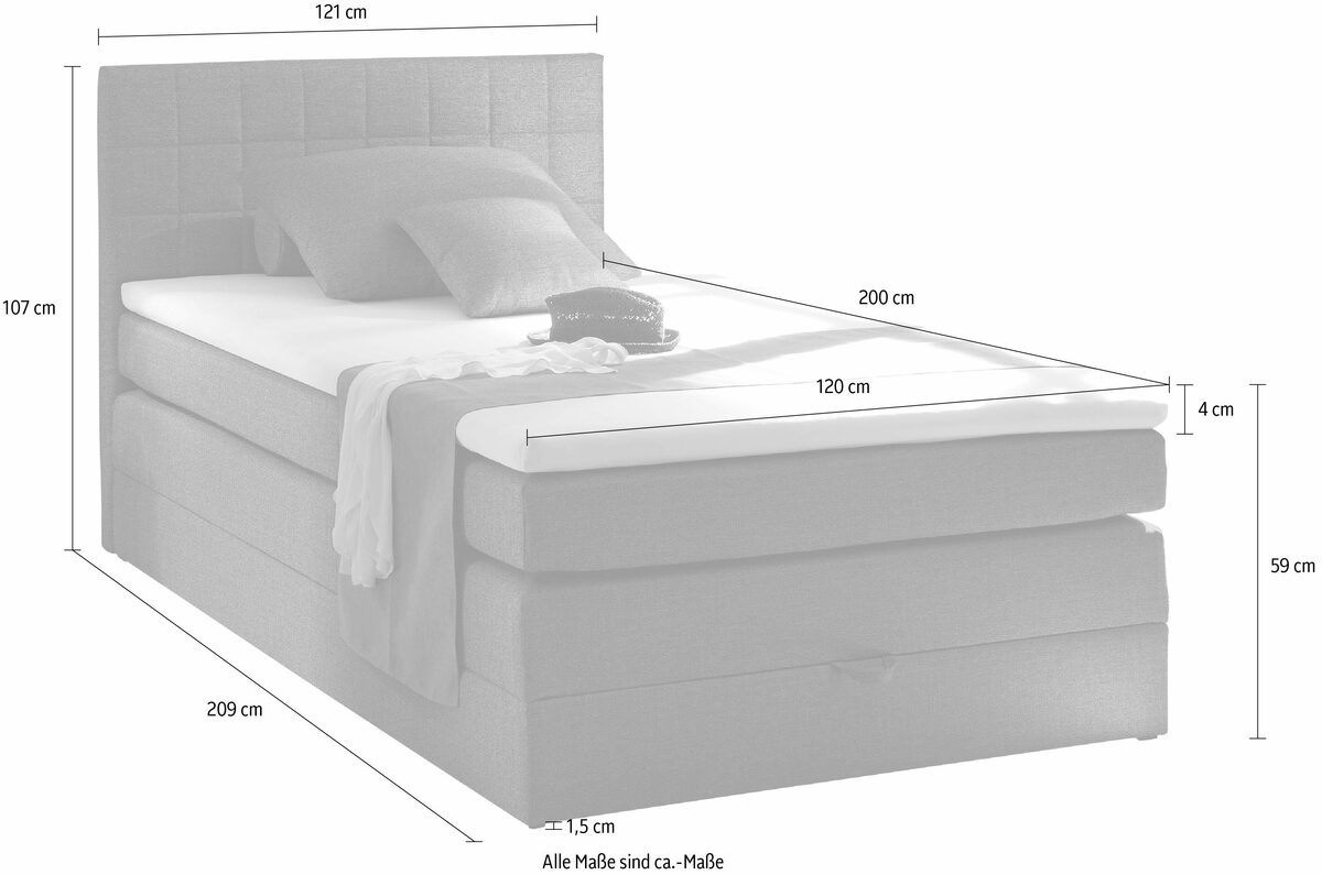 Bild 4 von ED EXCITING DESIGN Boxspringbett Hawaii, inkl. einem Bettkasten und Topper