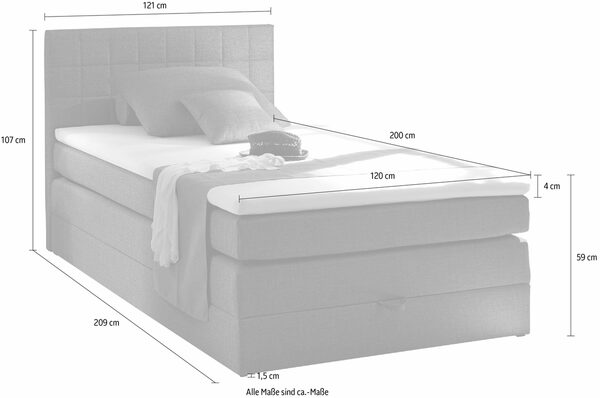 Bild 4 von ED EXCITING DESIGN Boxspringbett Hawaii, inkl. einem Bettkasten und Topper