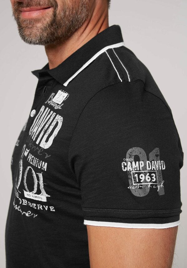 Bild 1 von CAMP DAVID Poloshirt mit Logo Print, Stickereien und Patches