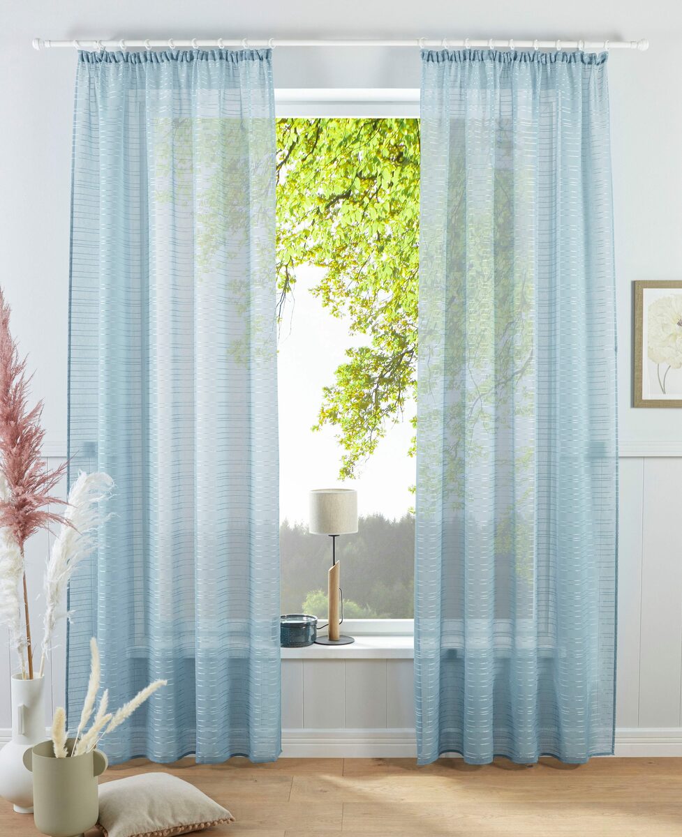 Bild 2 von Gardine LINUS, Bruno Banani, Kräuselband (1 St), halbtransparent, halbtransparent, gewebt, verschiedene Größen