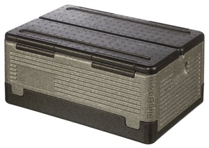 METRO Professional Thermobox GN1/1, EPP, 39 L, Toplader, faltbar, grau/ schwarz