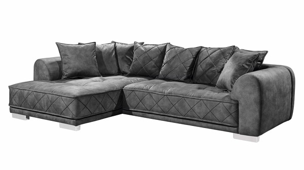 Bild 1 von Ecksofa anthrazit 319 x 194 cm mit Kissen - SENTINA