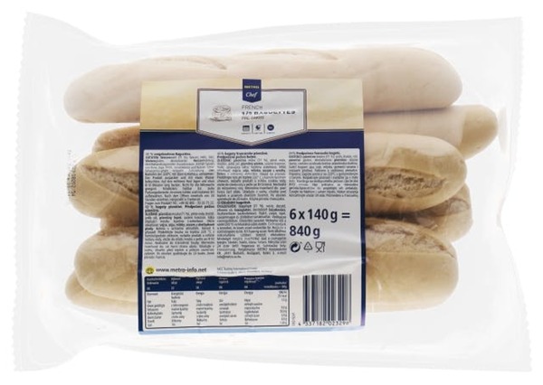 Bild 1 von METRO Chef 1/2 Baguettes Hell 6 x 140 g (840 g)