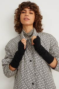 C&A Fingerlose Kaschmir-Handschuhe, Schwarz, Größe: 1 size