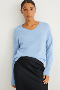 C&A Kaschmir-Pullover, Blau, Größe: XL