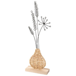 Deko-Aufsteller Blume mit Rattan