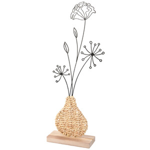 Deko-Aufsteller Blume mit Rattan