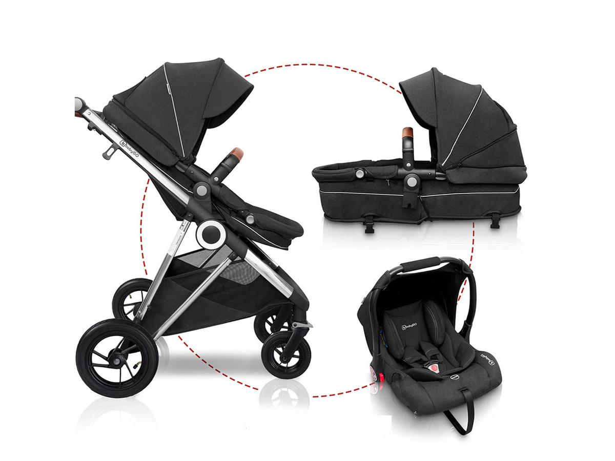 Bild 1 von BabyGO 3-in-1 Buggy »Halime AIR Pram«, multifunktional, silber/antrazit