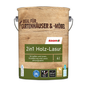 toomEigenmarken - 
            2in1 Holz-Lasur teakfarben 4 l