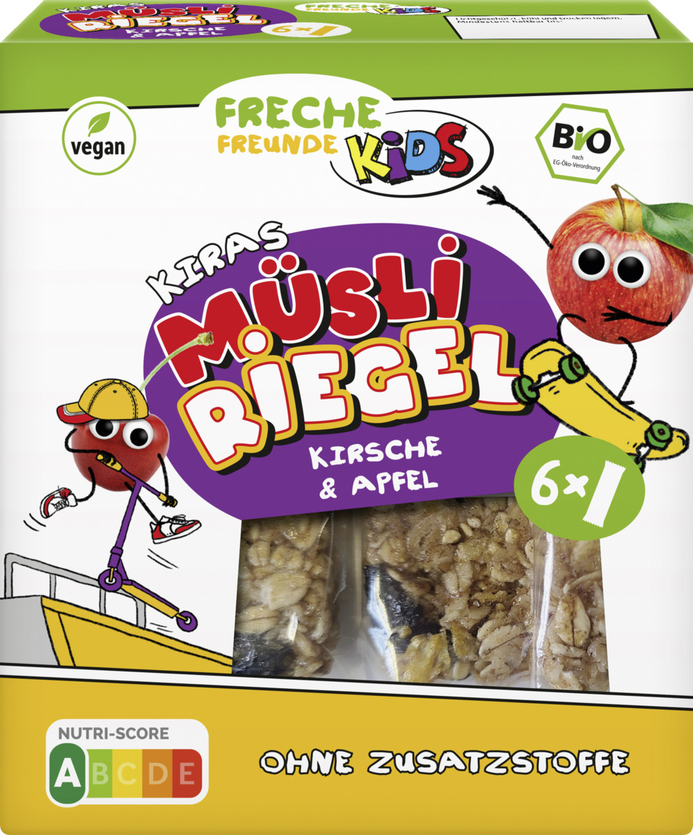 Bild 1 von Freche Freunde Freche Freunde Kids Bio Kiras Müsli Riegel - Kirsche & Apfel 6x26g