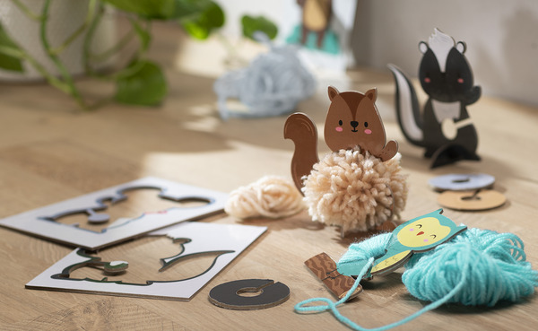 Bild 2 von IDEENWELT Pompon-Tiere-Bastelset Waldtiere