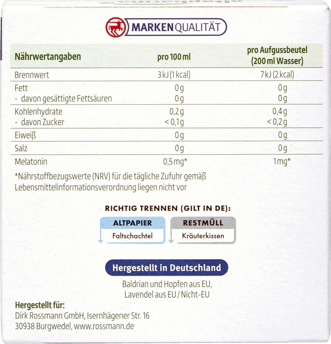Bild 2 von altapharma Einschlaf Tee mit Melatonin