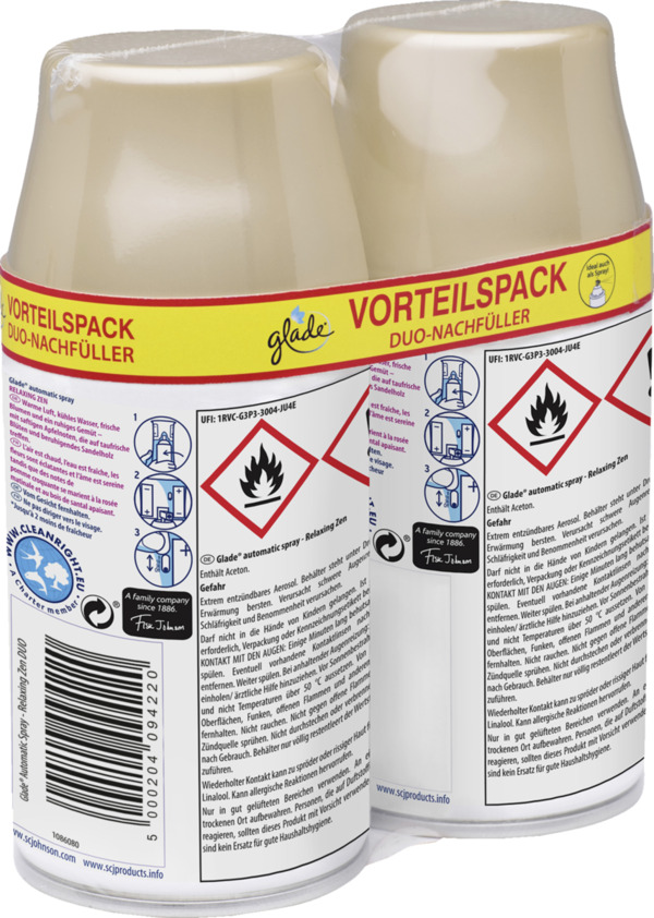 Bild 2 von Glade Automatic Spray Lufterfrischer Relaxing Zen Nachfüller Doppelpack