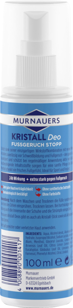 Bild 2 von Murnauers Kristall Deo Fuss Geruch Spray Stopp