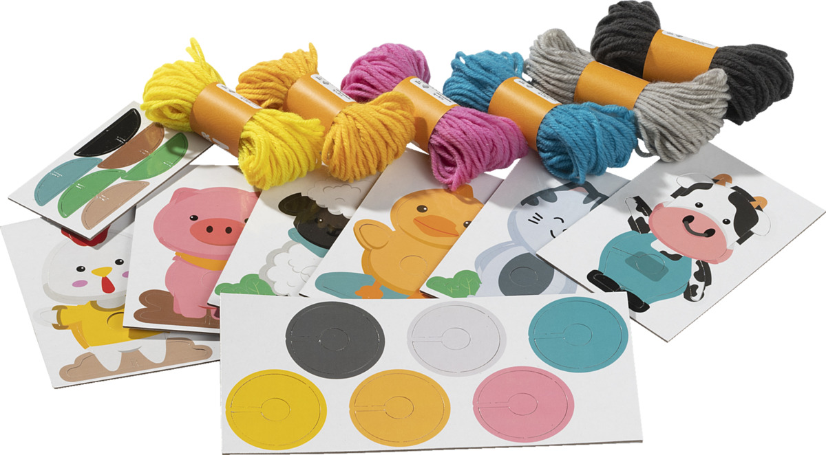 Bild 1 von IDEENWELT Pompon-Tiere-Bastelset Bauernhof