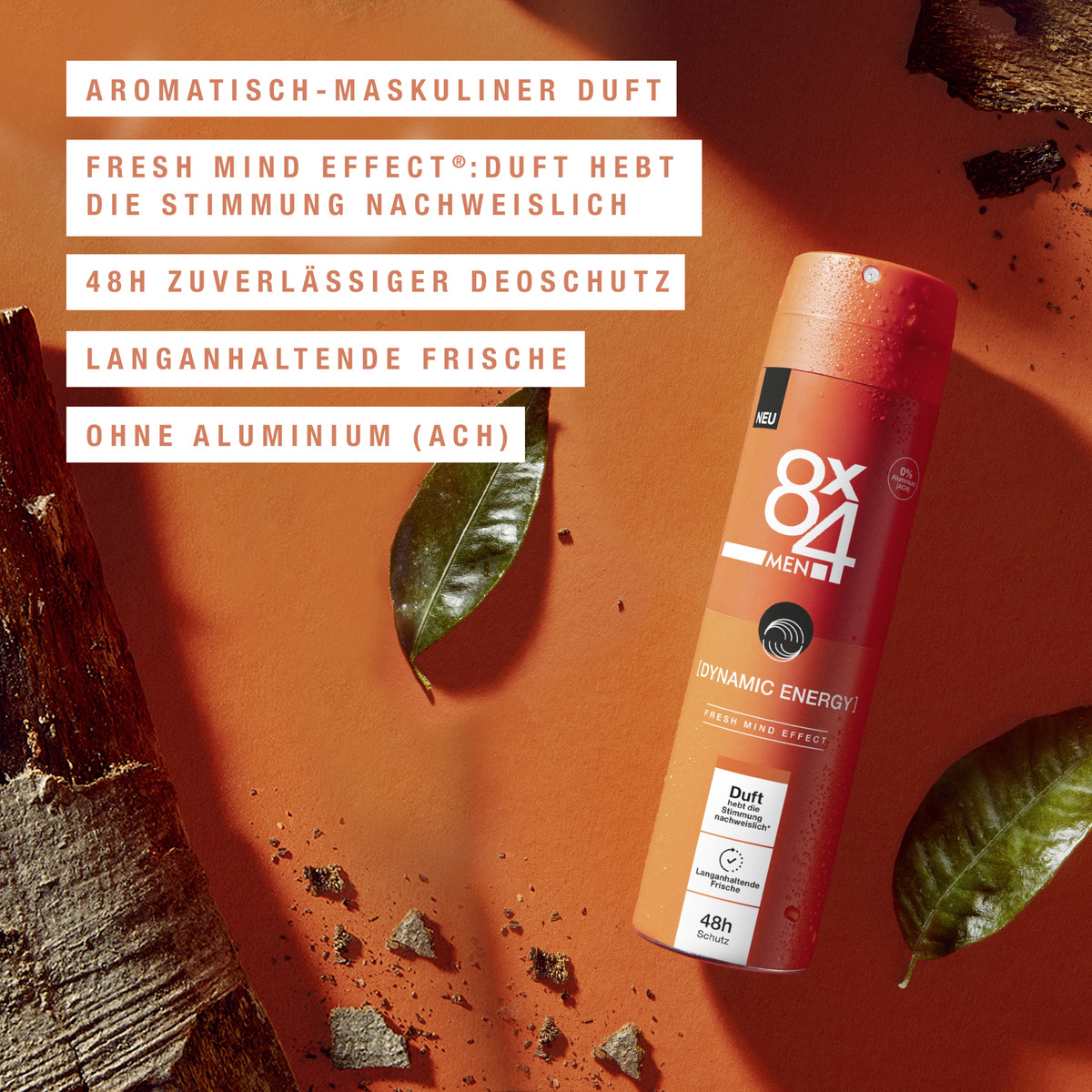 Bild 4 von 8x4 MEN Deodorant Spray Dynamic Energy
