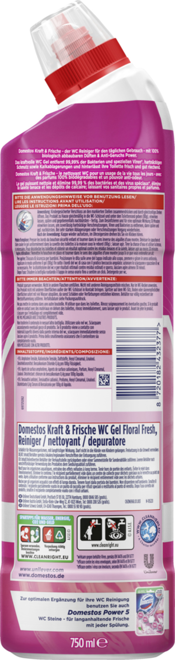 Bild 2 von Domestos Kraft & Frische WC Gel Floral Fresh