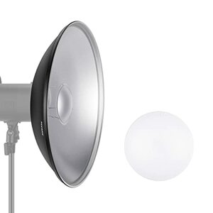 Neewer 41cm Aluminium Standard Reflektor mit Weiß Diffusor Socke für Beauty Dish Bowens Mount Studio Strobe Flash Light