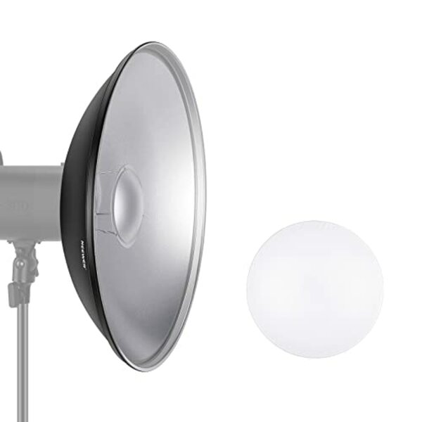 Bild 1 von Neewer 41cm Aluminium Standard Reflektor mit Weiß Diffusor Socke für Beauty Dish Bowens Mount Studio Strobe Flash Light