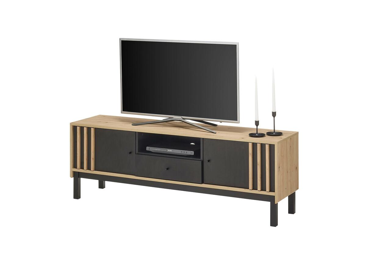 Bild 1 von Lowboard Volano in Schwarz/Eiche Artisan