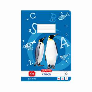 Herlitz Heft DIN A4 Lineatur dm 16 Blatt mit Pinguin-Motiv