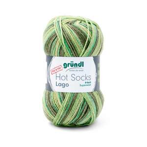 Wolle "Hot Socks Lago" 100 g zartgrün-lindgrün-olivgrün-meliert