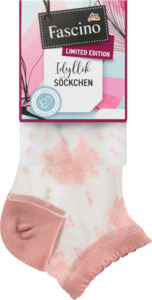 Fascino Socken mit Blumen-Muster, Gr. 35-38, rosa