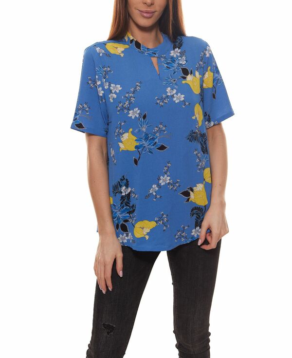 Bild 1 von KAFFE Kajama Blusenshirt verspielte Damen Druck-Bluse im Asia Stil Blau