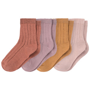 4 Paar Baby Socken mit Rippstruktur