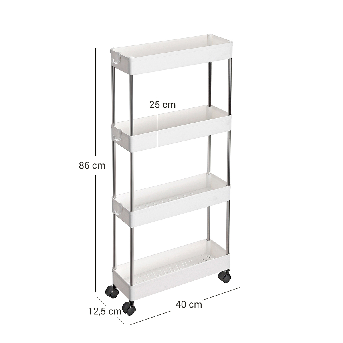 Bild 4 von Küchenregal, weiß, 40 x 13 x 86 cm