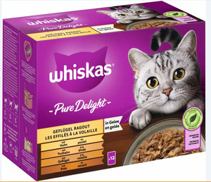 Whiskas Multipack Pure Delight Geflügelragout Katzenfutter 12 x 85 g