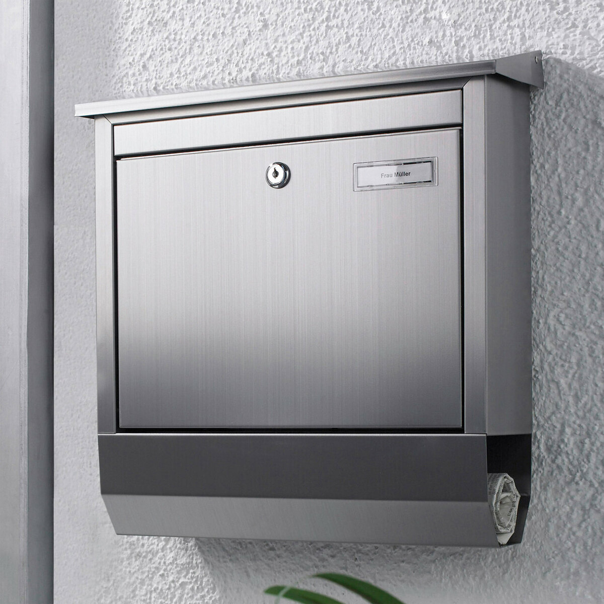 Bild 2 von WORKZONE 
                                            Edelstahl Briefkasten mit Zeitungsfach, Modell A