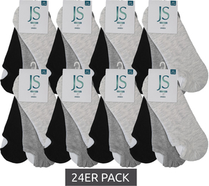 24er Pack JS Sneaker-Strümpfe Füßlinge nachhaltige Baumwoll-Socken TNC-006 Schwarz/Grau/Weiß meliert
