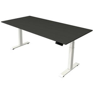 Kerkmann Move 4 elektrisch höhenverstellbarer Schreibtisch anthrazit rechteckig, T-Fuß-Gestell weiß 200,0 x 100,0 cm