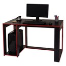 Bild 1 von Schreibtisch MCW-J26, Computertisch Bürotisch, 120x60x76cm ~ schwarz-rot