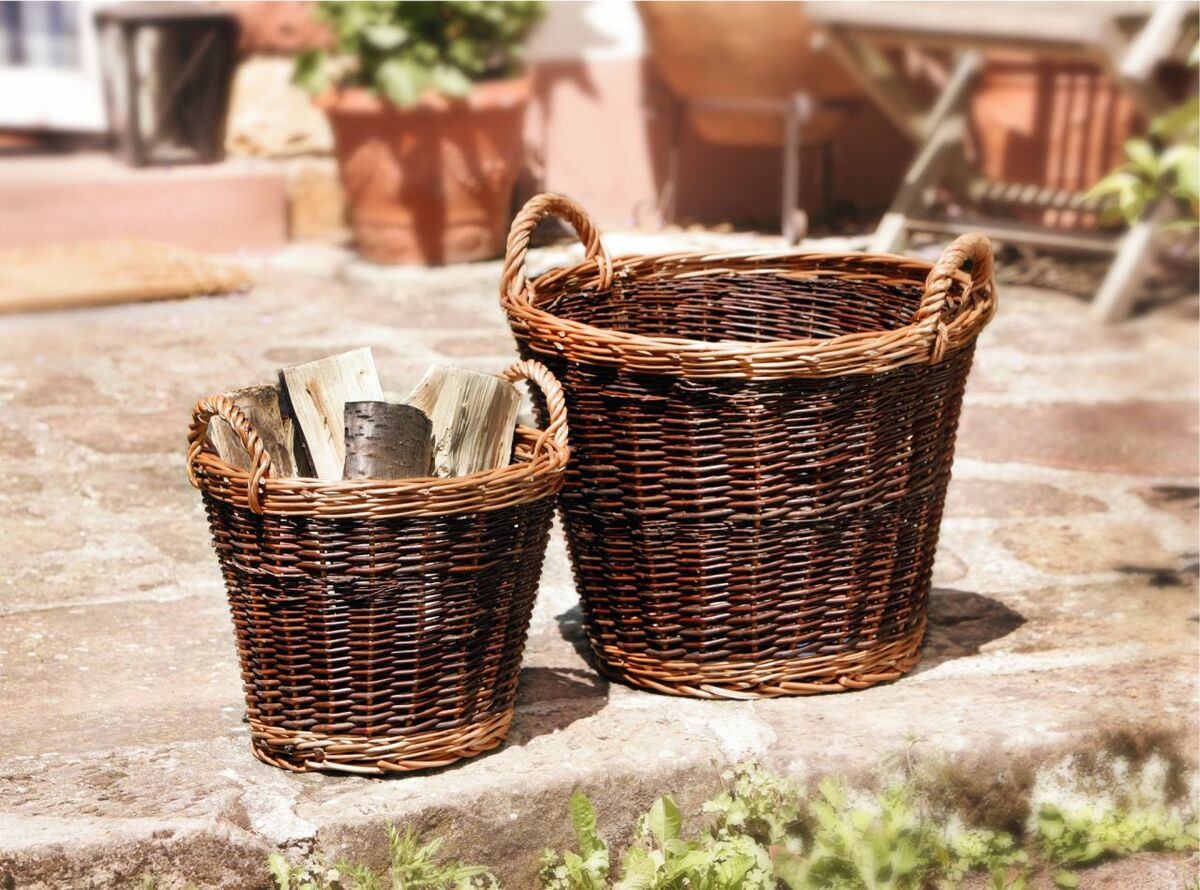 Bild 1 von HomeLiving Füllkorb "Weidengeflecht", groß Füllkorb Flechtkorb Natur bügel Einkauf Flaschen
