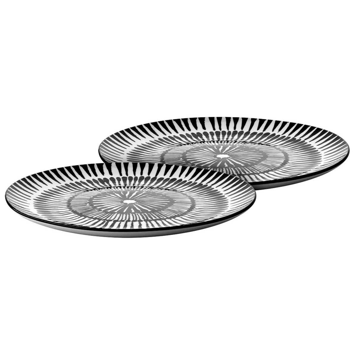 Bild 1 von 2 große Teller mit grafischem Muster